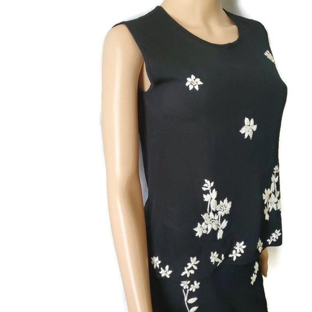 Thom Smith Atelier XXI Women's Black Sleeveless Blouse & Skirt Set Size XS - Picture 5 of 16